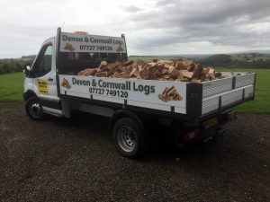 Devon and Cornwall logs delivery truck