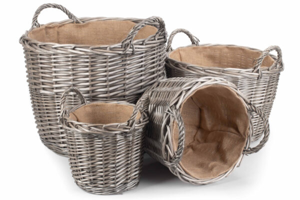 Round Lined Log Basket