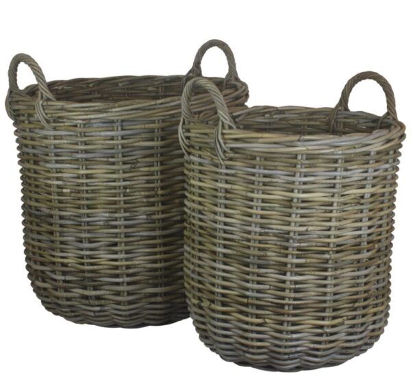 Tall Round Log Basket