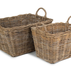 Rectangular Grey Rattan Baskets