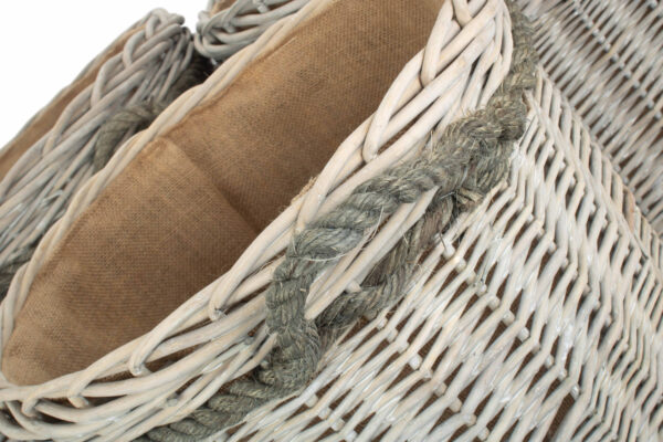 Grey Wash Round Log Baskets - Image 2